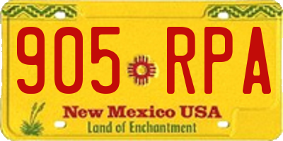 NM license plate 905RPA