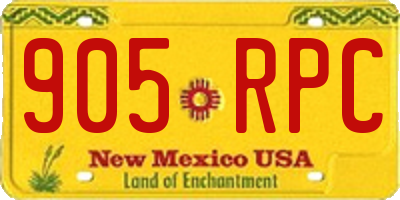 NM license plate 905RPC