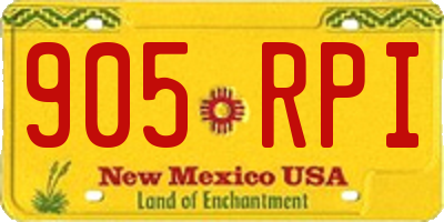 NM license plate 905RPI