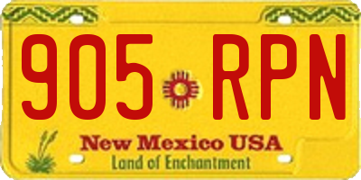 NM license plate 905RPN