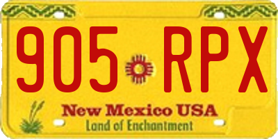 NM license plate 905RPX
