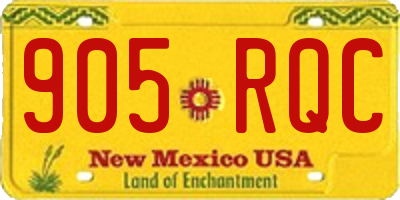 NM license plate 905RQC