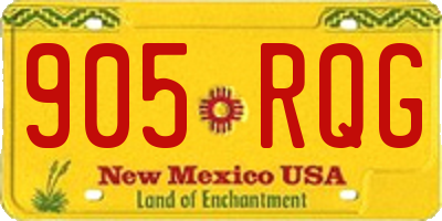 NM license plate 905RQG