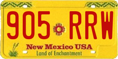 NM license plate 905RRW