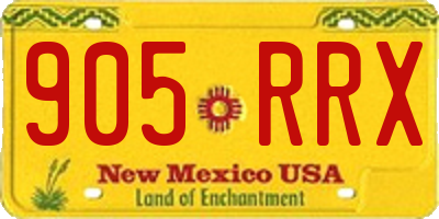 NM license plate 905RRX