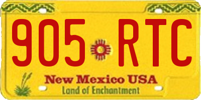 NM license plate 905RTC