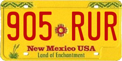 NM license plate 905RUR