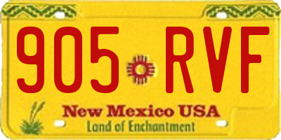 NM license plate 905RVF
