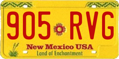 NM license plate 905RVG