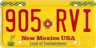 NM license plate 905RVI