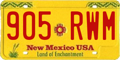 NM license plate 905RWM