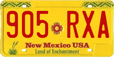 NM license plate 905RXA
