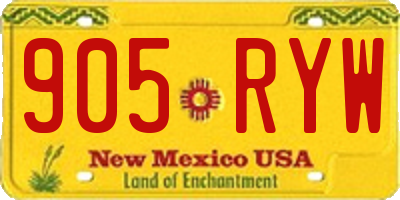 NM license plate 905RYW