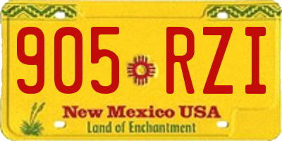 NM license plate 905RZI