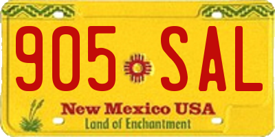 NM license plate 905SAL