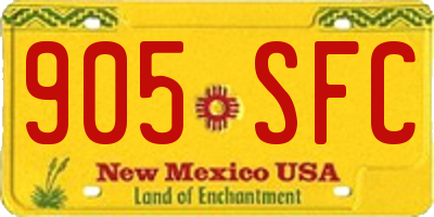 NM license plate 905SFC