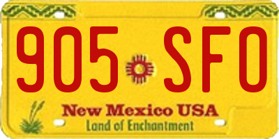 NM license plate 905SFO