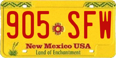 NM license plate 905SFW