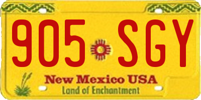 NM license plate 905SGY