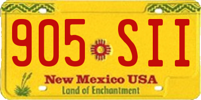 NM license plate 905SII
