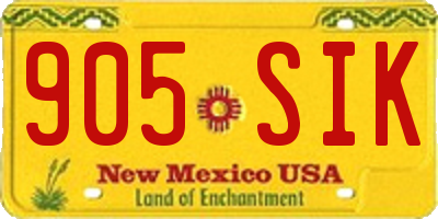 NM license plate 905SIK