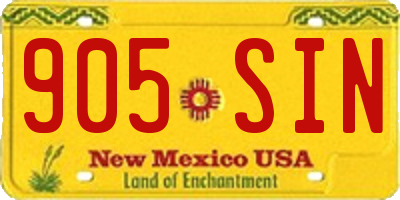 NM license plate 905SIN