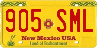 NM license plate 905SML
