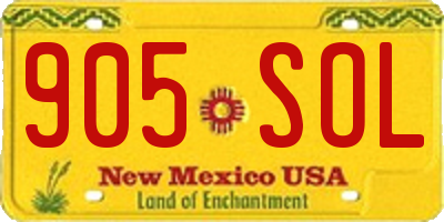 NM license plate 905SOL