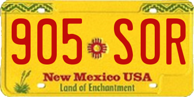 NM license plate 905SOR