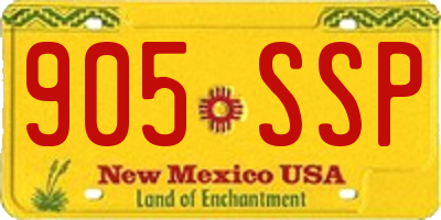 NM license plate 905SSP