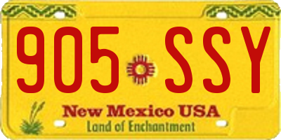 NM license plate 905SSY