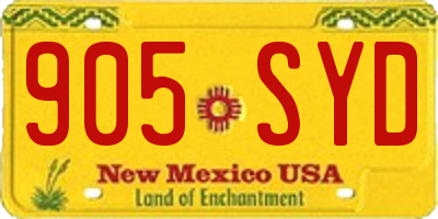 NM license plate 905SYD