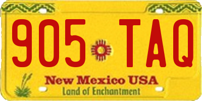 NM license plate 905TAQ