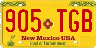NM license plate 905TGB