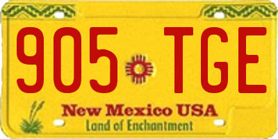 NM license plate 905TGE