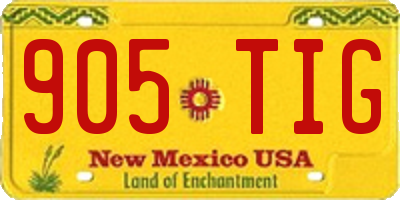 NM license plate 905TIG