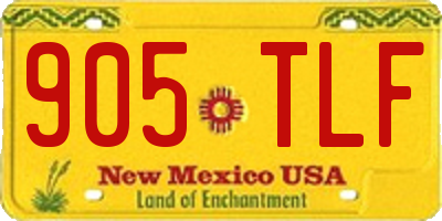NM license plate 905TLF