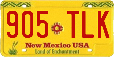 NM license plate 905TLK