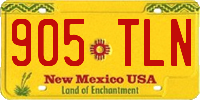 NM license plate 905TLN