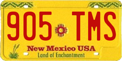 NM license plate 905TMS