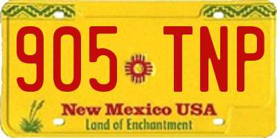 NM license plate 905TNP