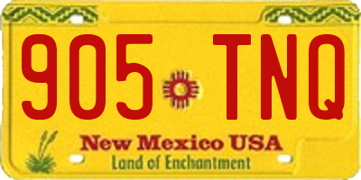 NM license plate 905TNQ