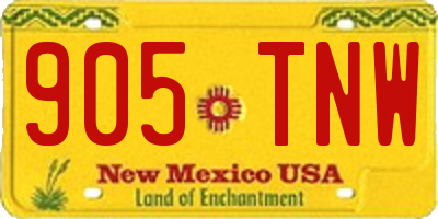 NM license plate 905TNW