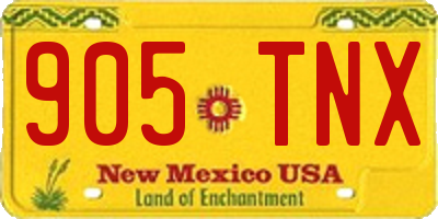 NM license plate 905TNX