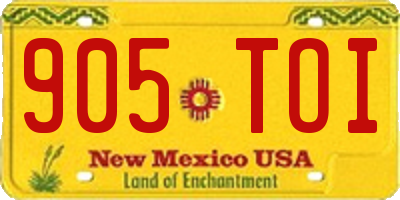 NM license plate 905TOI