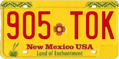 NM license plate 905TOK