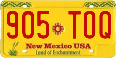 NM license plate 905TOQ