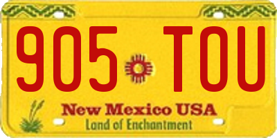 NM license plate 905TOU