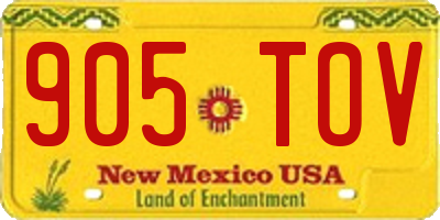 NM license plate 905TOV