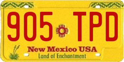NM license plate 905TPD